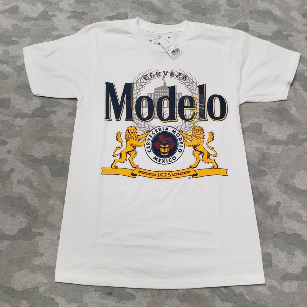 Cerveza‎ Modelo Shirt Mens Small White Short Sleeve NWT